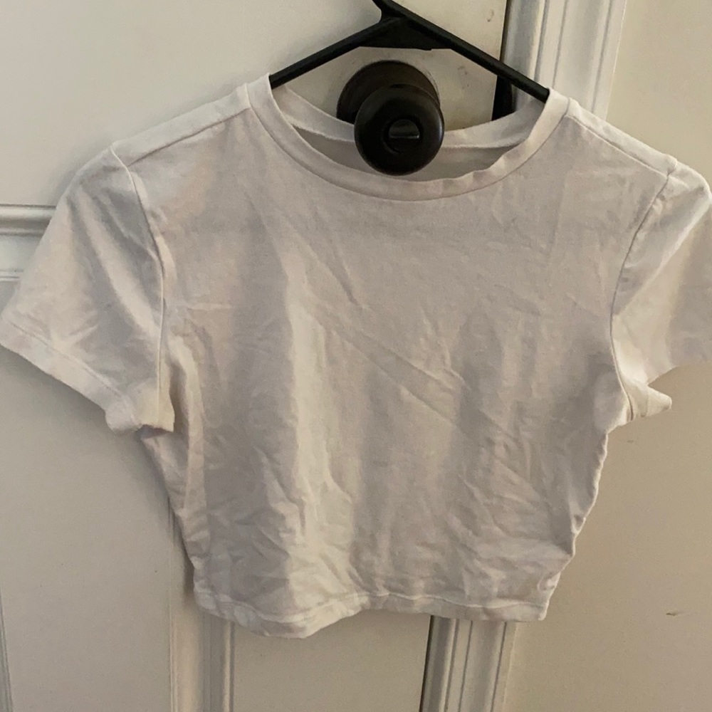 white crop top